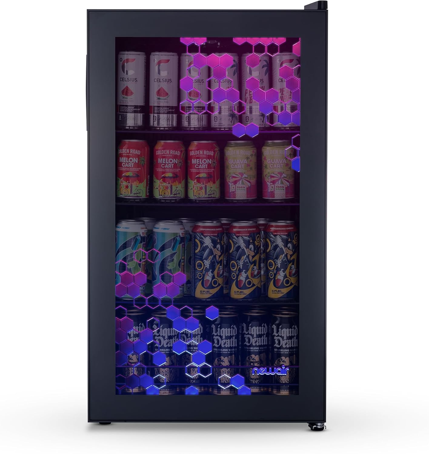 Beverage Refrigerator Cooler | 126 Cans Free Standing with Right Hinge Glass Door | Mini Fridge Beverage Organizer Perfect For Beer, Wine, Soda, And Cooler Drinks