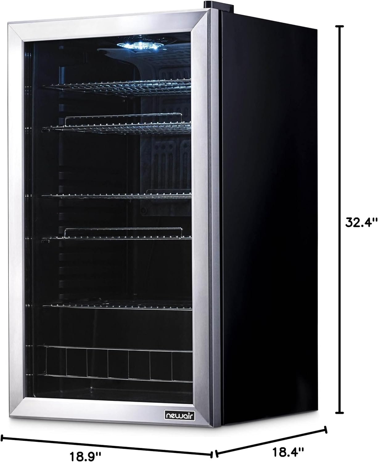 Beverage Refrigerator Cooler | 126 Cans Free Standing with Right Hinge Glass Door | Mini Fridge Beverage Organizer Perfect For Beer, Wine, Soda, And Cooler Drinks