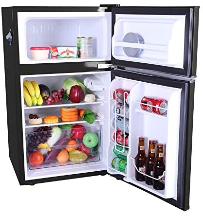 Frigidaire EFR840-RED 3.2 Cu Ft Red 2 Door Retro Bar Fridge with Side Bottle Opener