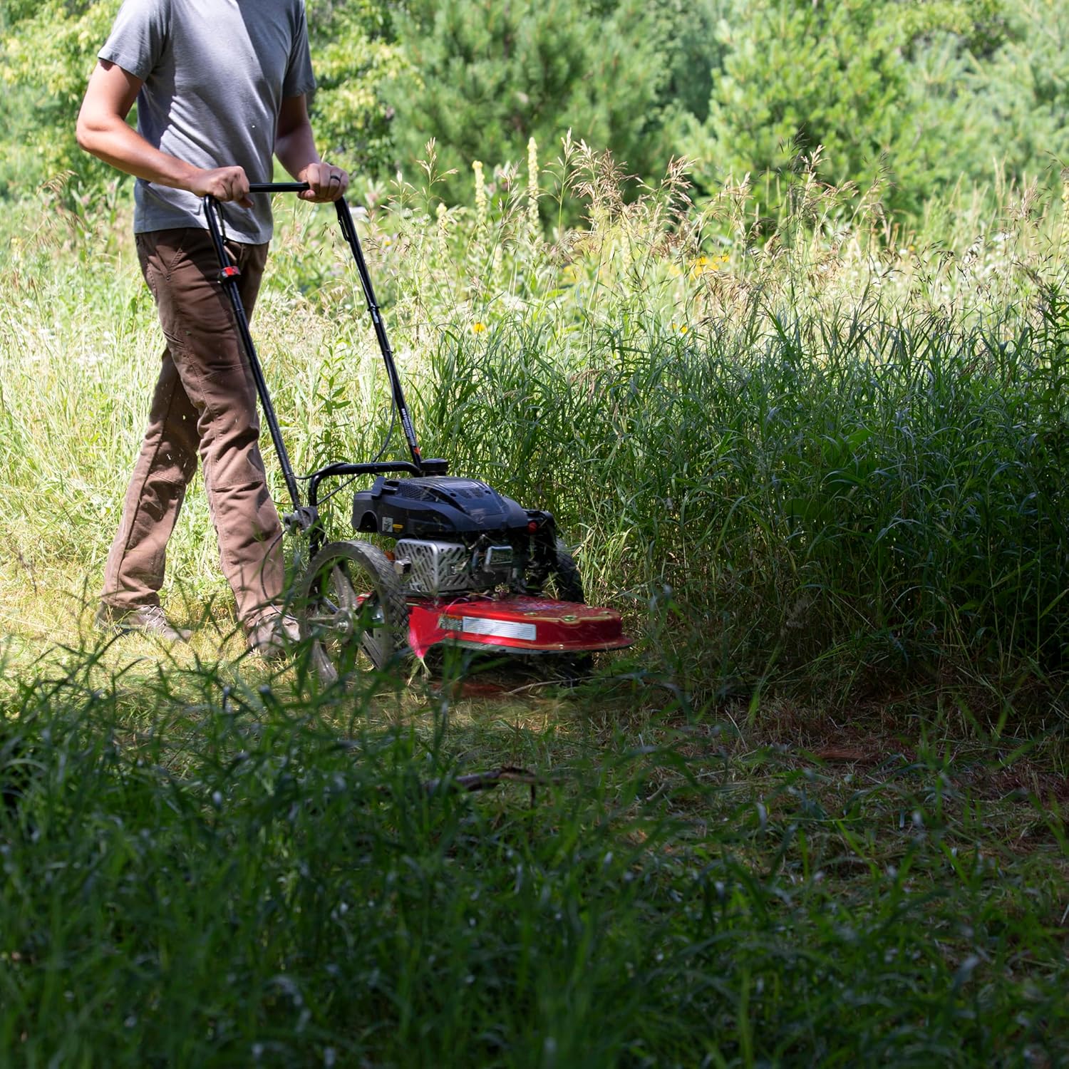 Walk Behind String Mower With 160cc Viper 4-Cycle Engine, 22 ?Cutting Diameter, 14 ?Never-Go-Flat Wheels, Easy Assembly, Adjustable Handlebar