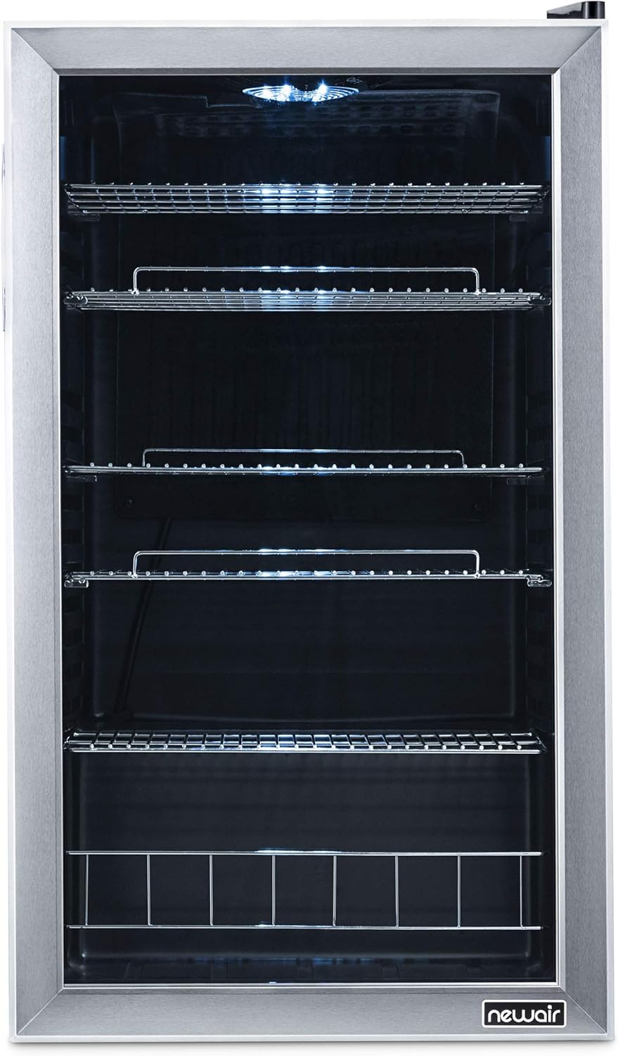 Beverage Refrigerator Cooler | 126 Cans Free Standing with Right Hinge Glass Door | Mini Fridge Beverage Organizer Perfect For Beer, Wine, Soda, And Cooler Drinks