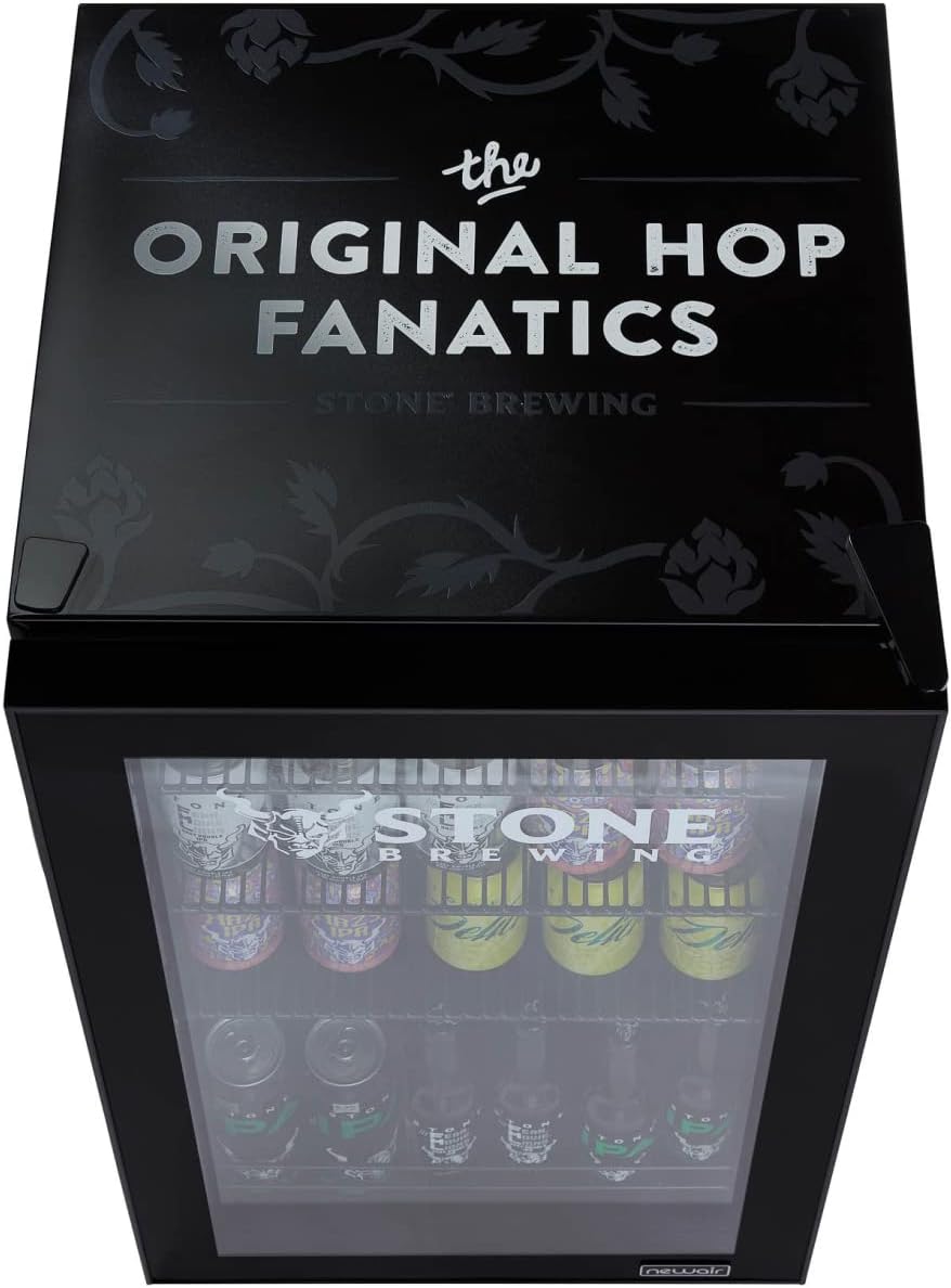 Beverage Refrigerator Cooler | 126 Cans Free Standing with Right Hinge Glass Door | Mini Fridge Beverage Organizer Perfect For Beer, Wine, Soda, And Cooler Drinks