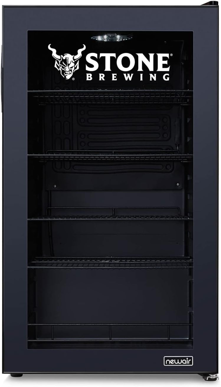 Beverage Refrigerator Cooler | 126 Cans Free Standing with Right Hinge Glass Door | Mini Fridge Beverage Organizer Perfect For Beer, Wine, Soda, And Cooler Drinks