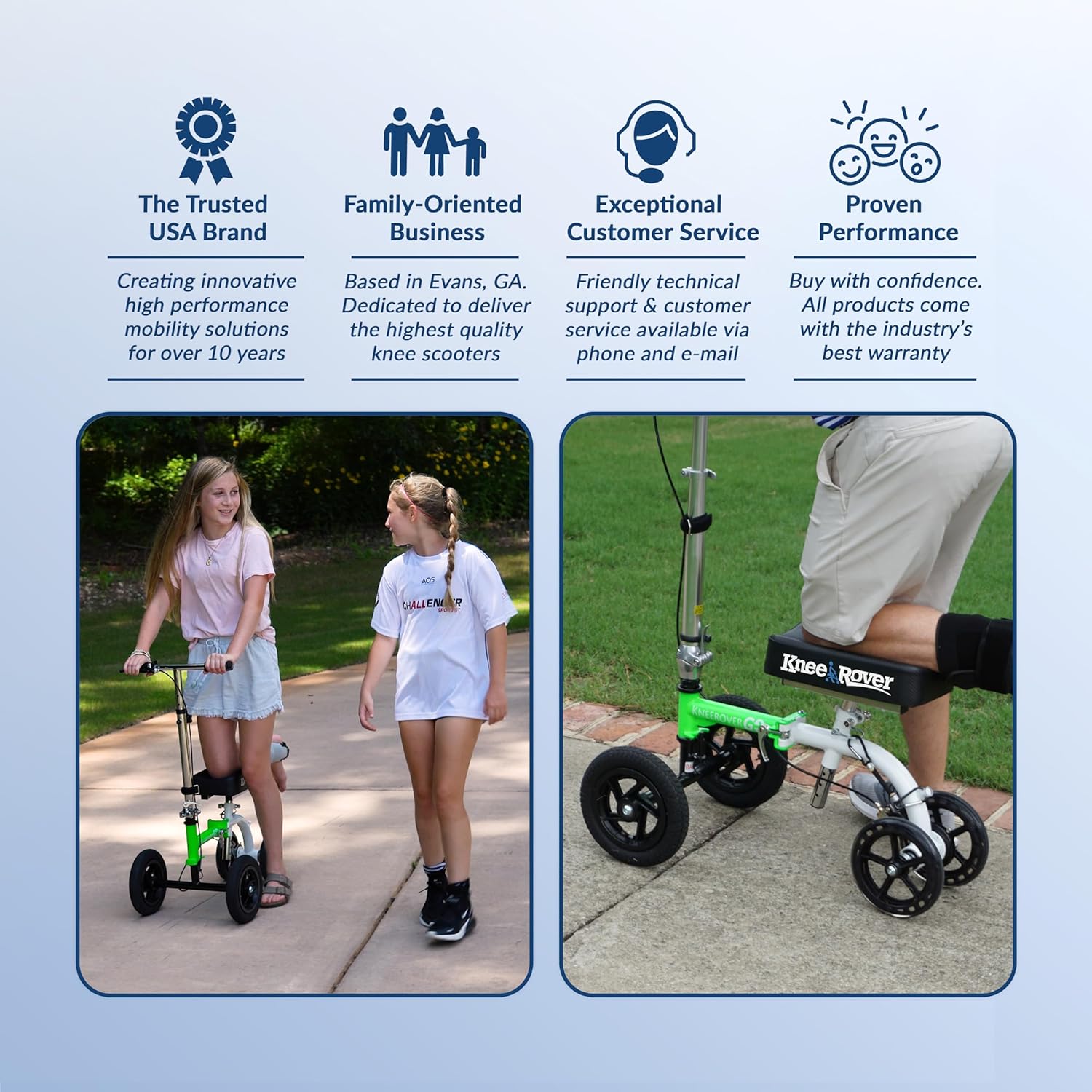 Hybrid - Most Compact All Terrain Knee Scooter for Adults for Foot Surgery Heavy Duty Knee Walker for Broken Ankle Foot Injuries Recovery Leg Scooter