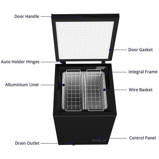 Northair Chest Freezer ??3.5 Cu Ft with 2 Removable Baskets ??Reach In Freezer Chest ??Quiet Compact Freezer ??7 Temperature Settings ??Black