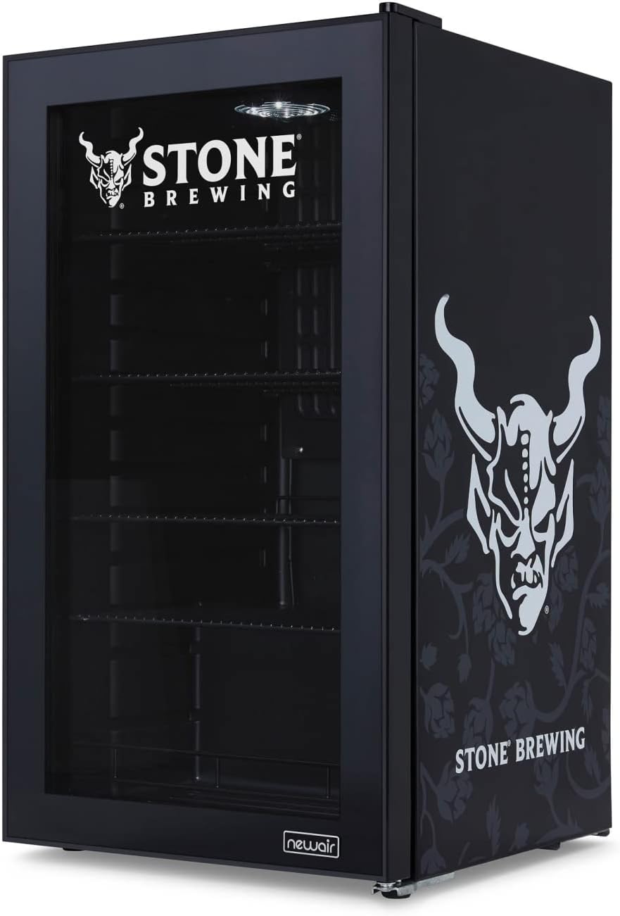 Beverage Refrigerator Cooler | 126 Cans Free Standing with Right Hinge Glass Door | Mini Fridge Beverage Organizer Perfect For Beer, Wine, Soda, And Cooler Drinks