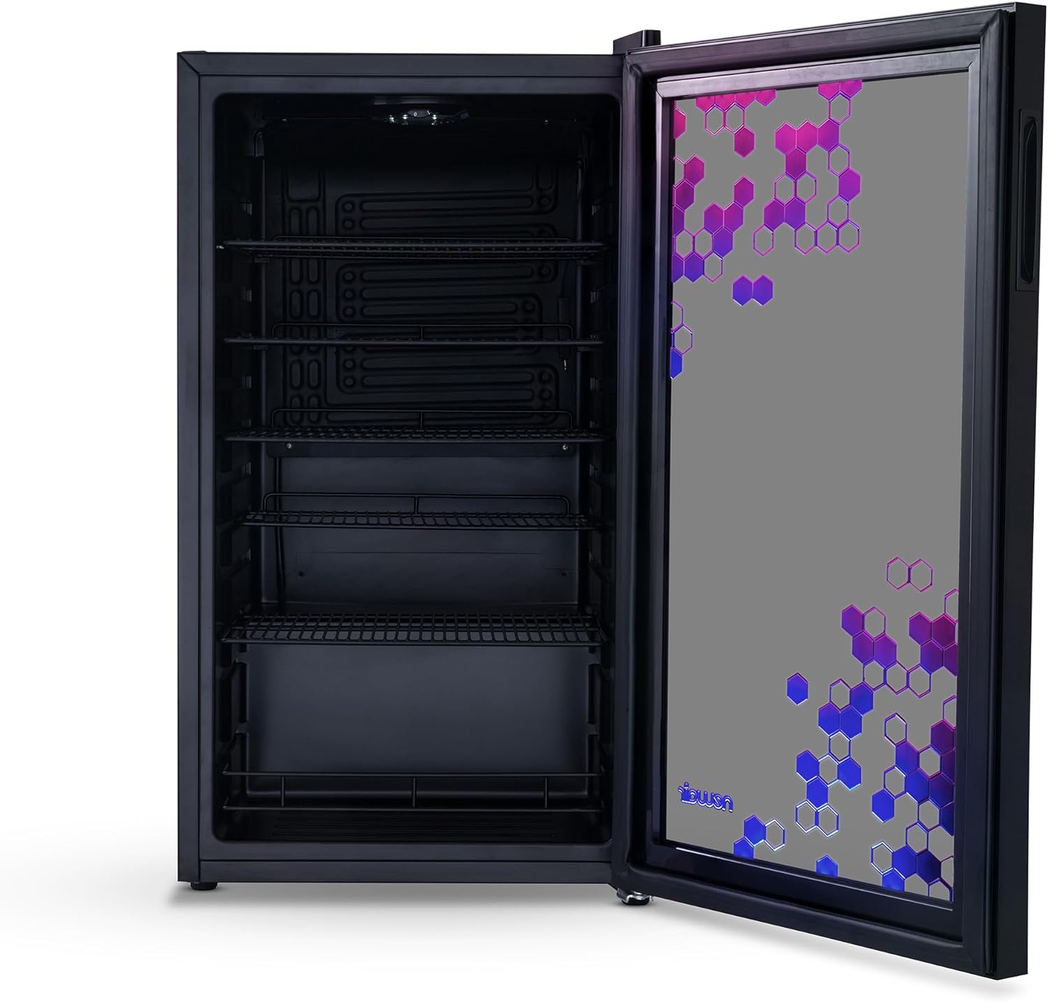 Beverage Refrigerator Cooler | 126 Cans Free Standing with Right Hinge Glass Door | Mini Fridge Beverage Organizer Perfect For Beer, Wine, Soda, And Cooler Drinks