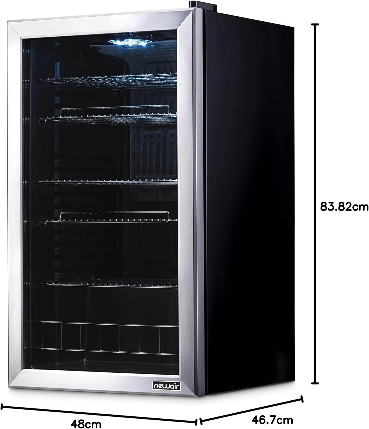 Beverage Refrigerator Cooler | 126 Cans Free Standing with Right Hinge Glass Door | Mini Fridge Beverage Organizer Perfect For Beer, Wine, Soda, And Cooler Drinks