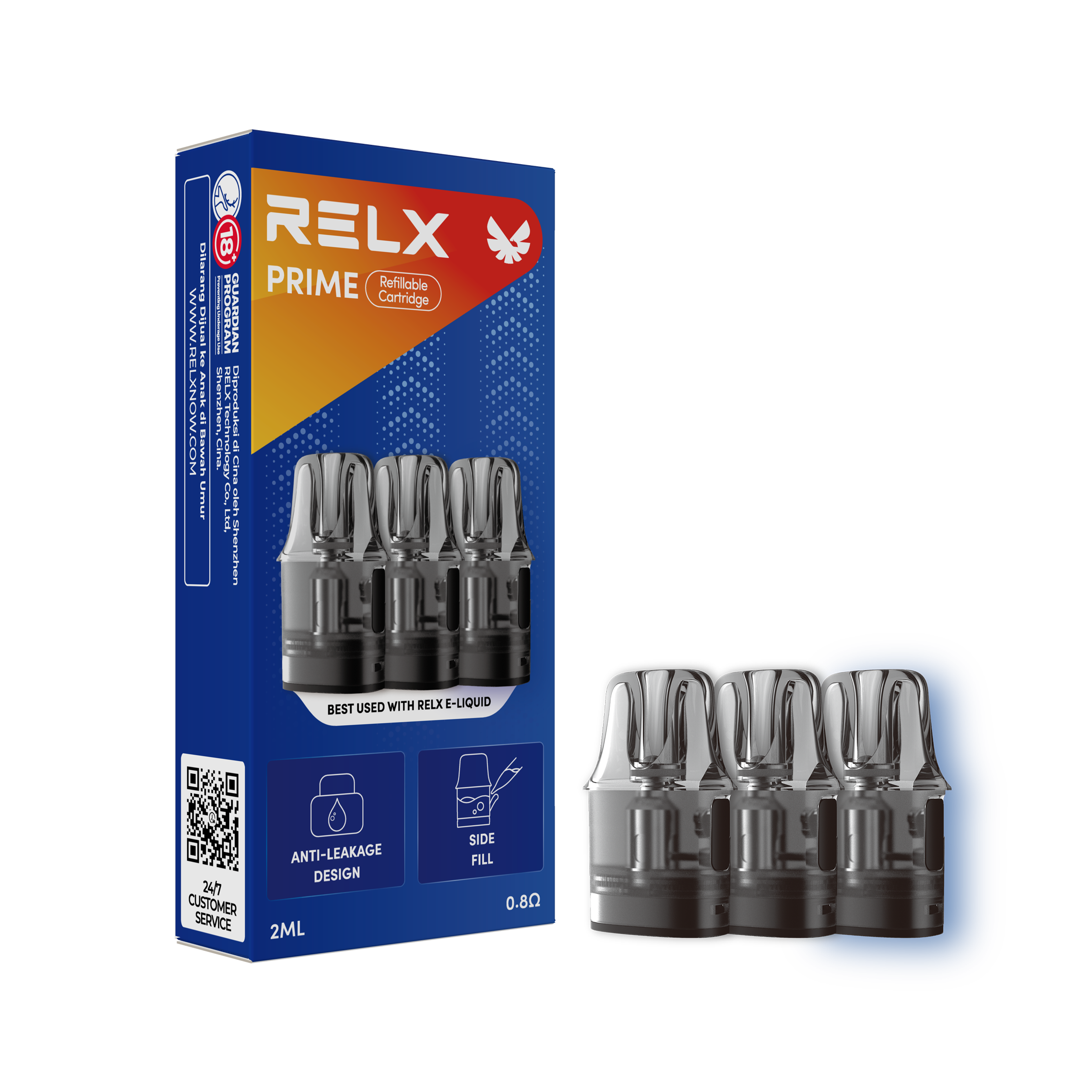 悅刻RELX-Prime Pod-空彈艙 3 Pods 0.2-0.8ohm - Vapertrade