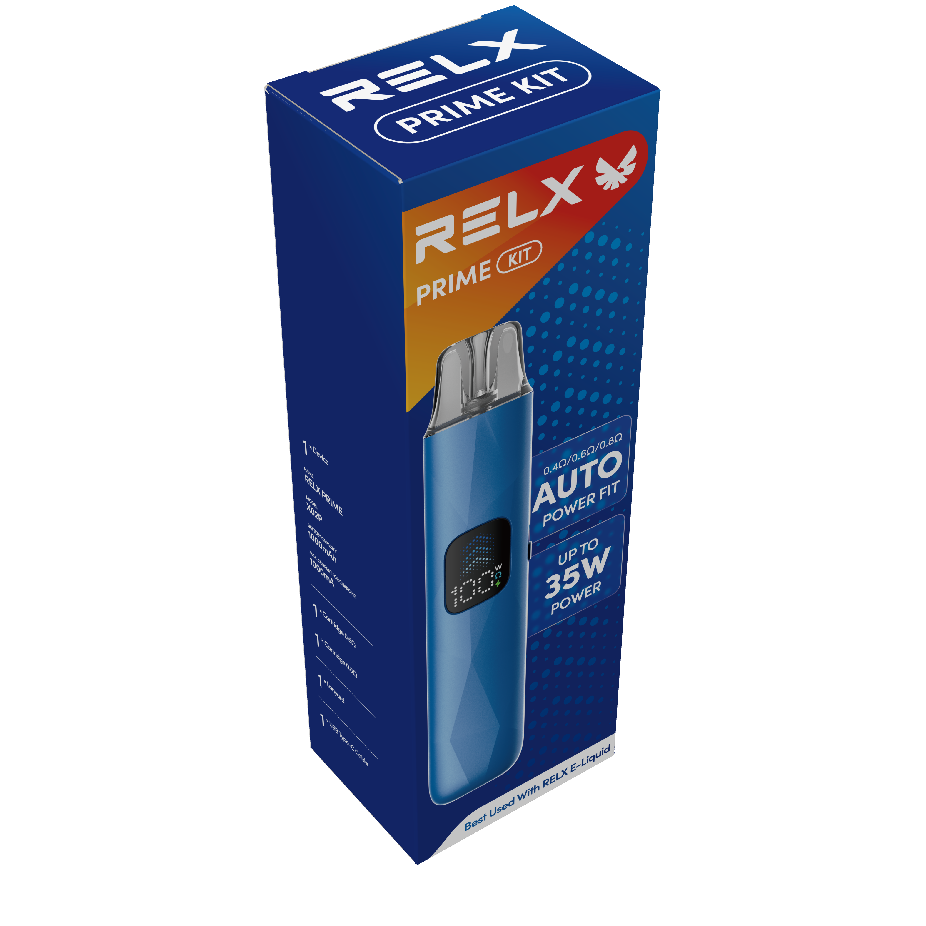 悅刻RELX-Prime Kit開放式主機套裝  藍色 - Vapertrade