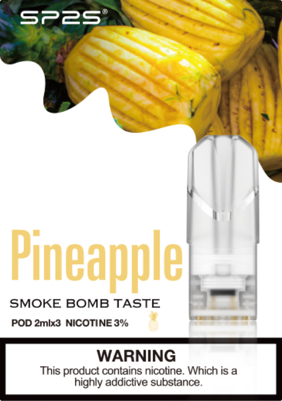 思博瑞SP2S 002D透明替換煙彈 口味豐富 充填高品質煙油 一盒3顆煙彈 兼容二代主機 酷爽鳳梨 - Vapertrade