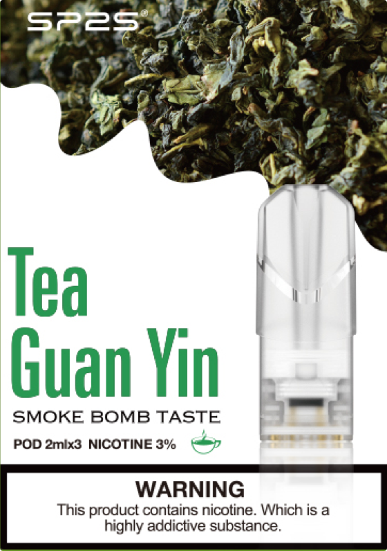 思博瑞SP2S 002D透明替換煙彈 口味豐富 充填高品質煙油 一盒3顆煙彈 兼容二代主機 鐵觀音 - Vapertrade
