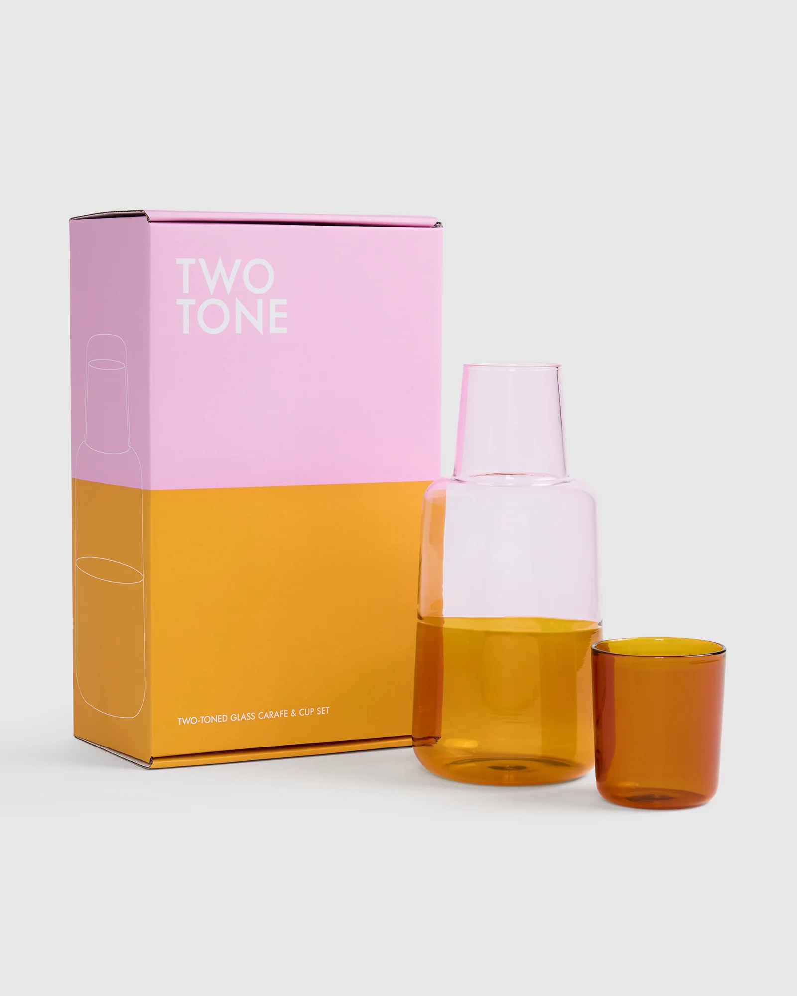 Two-Tone Glass Carafe & Cup