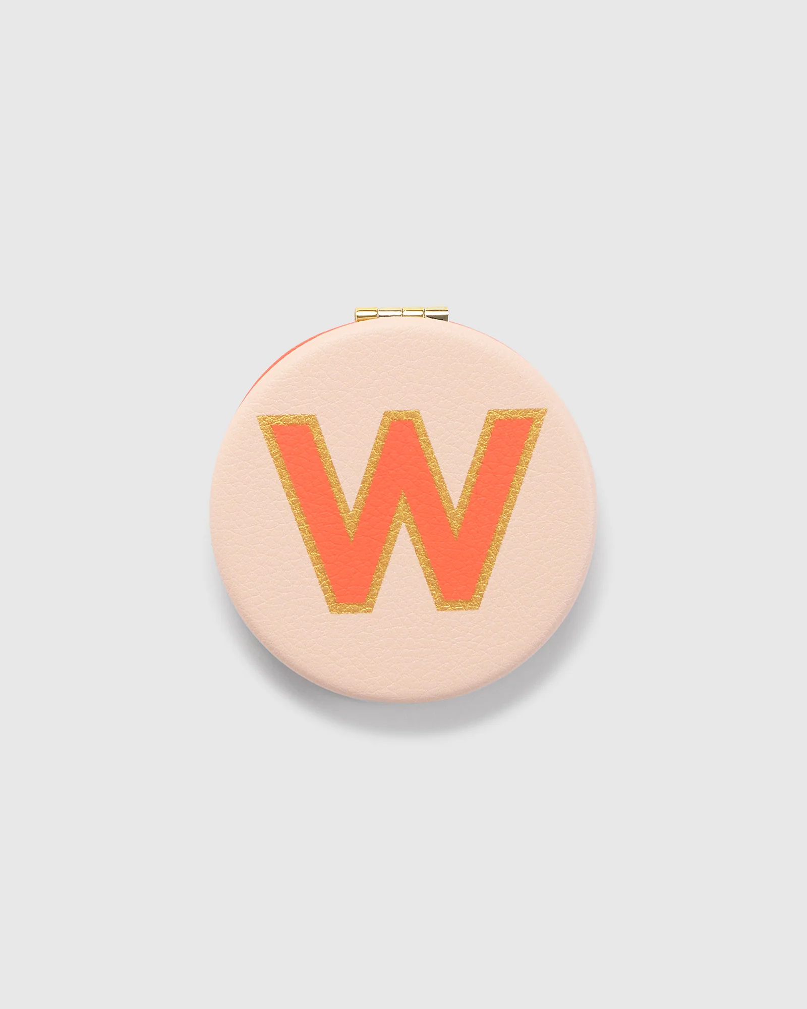 Mirage Compact Mirror Initial - Shell/Tangelo