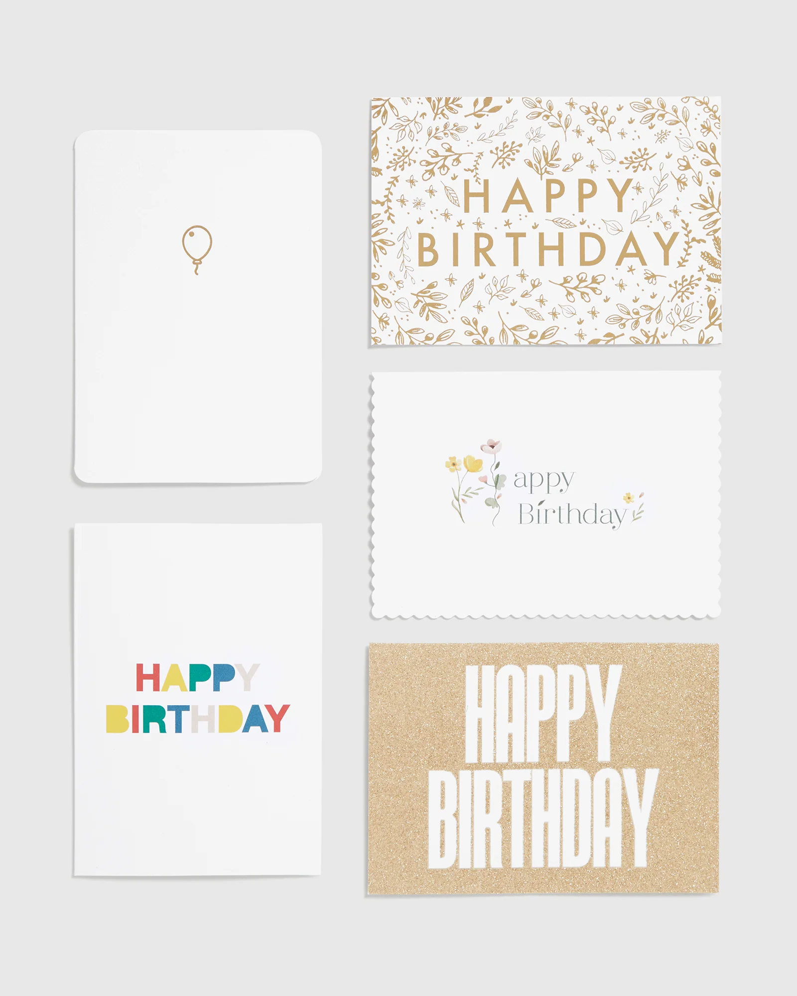 Greeting Card A6 Assorted Happy Birthday 5Pk