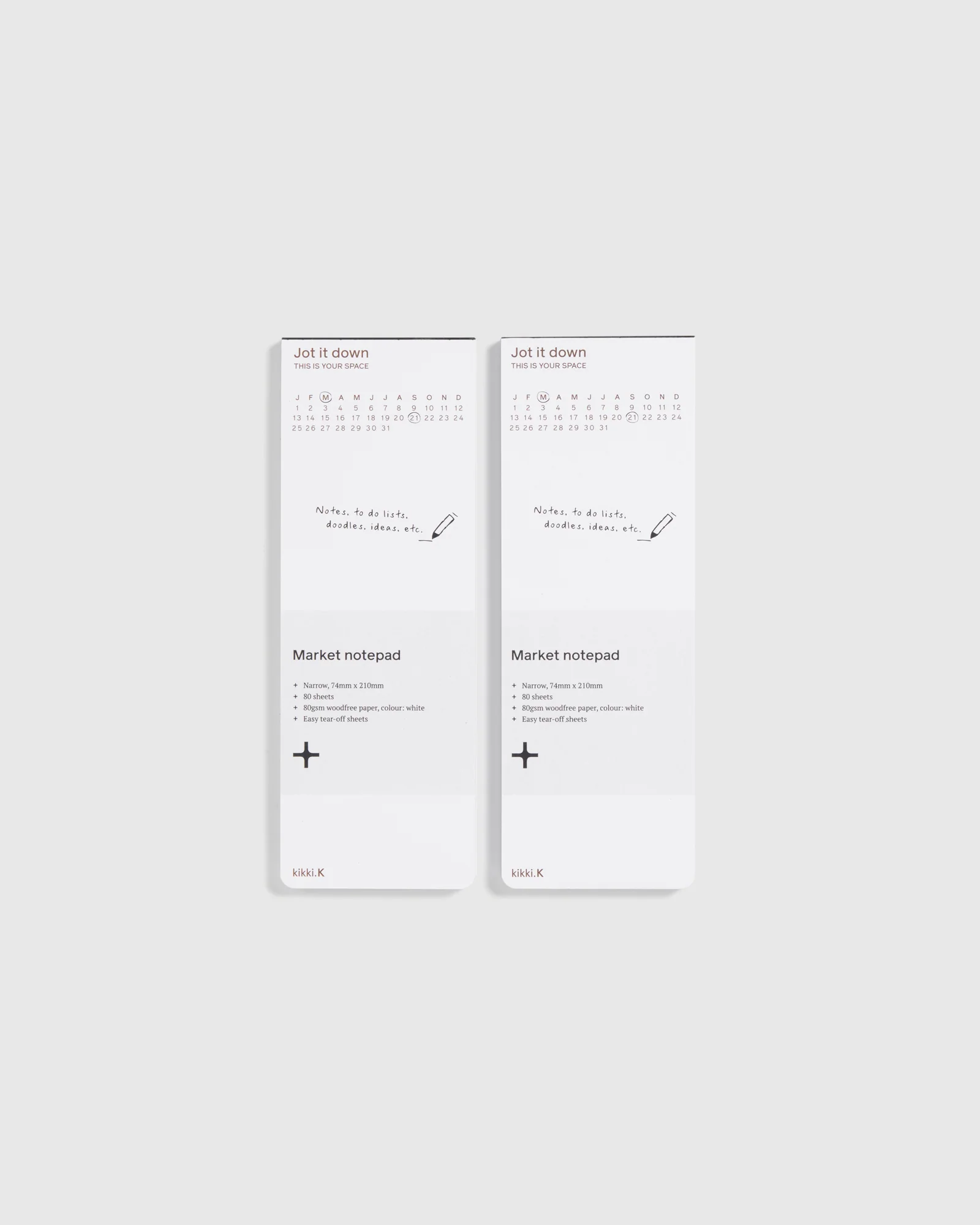 Market Notepad Narrow Jot It Down 2Pk