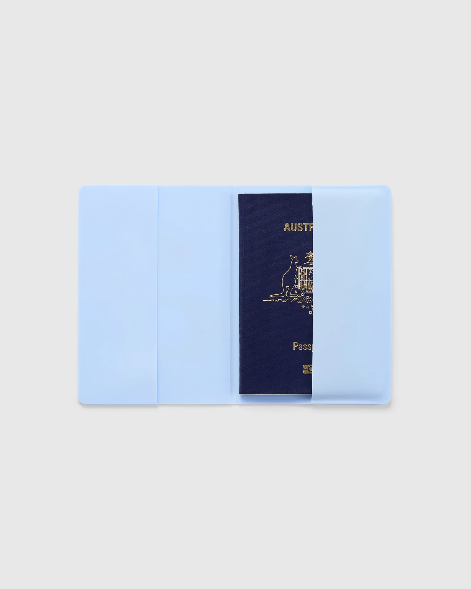 Silicone Passport Holder Initial - Sky Blue