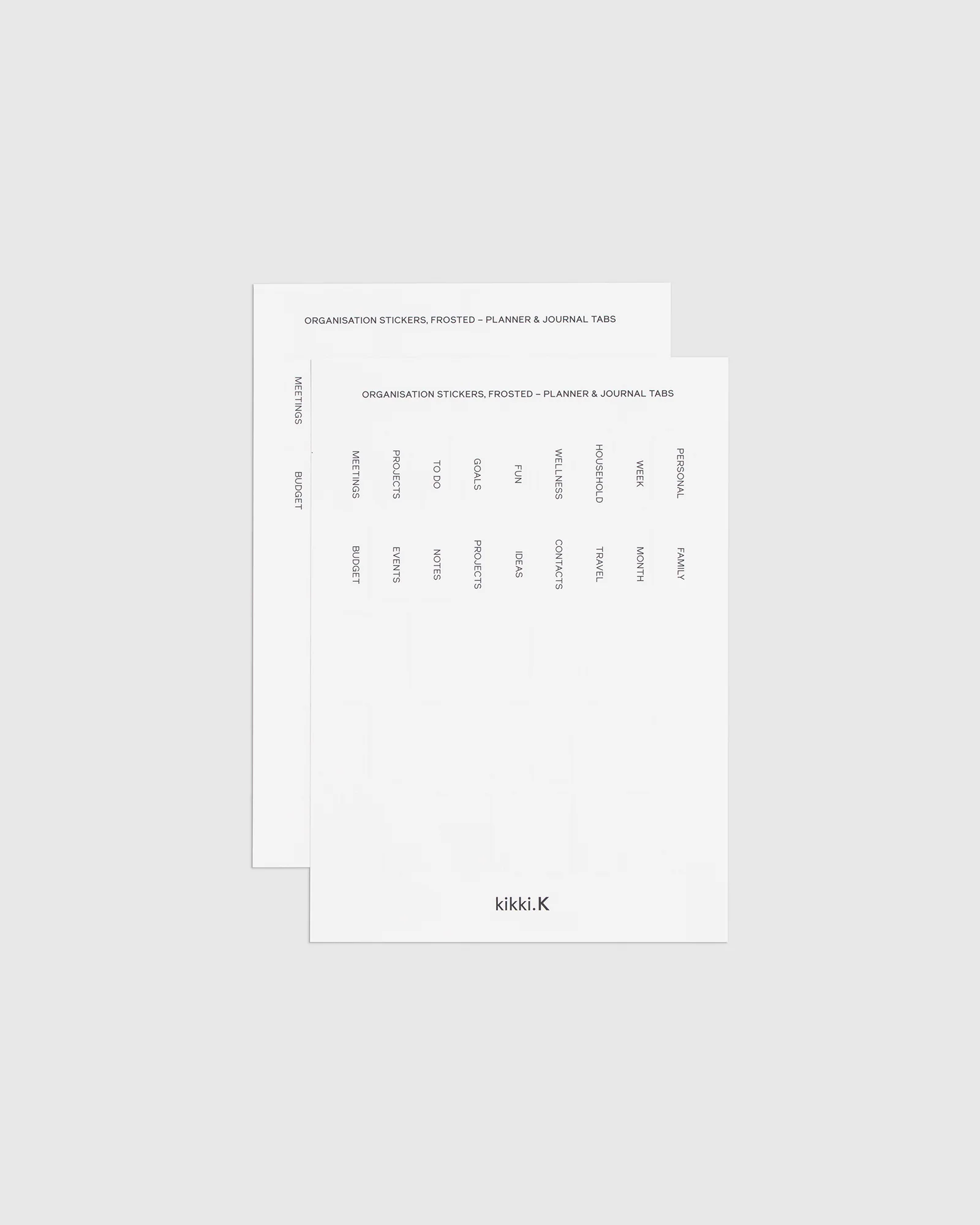 Organisation Stickers Planner & Journal Tabs 2Pk