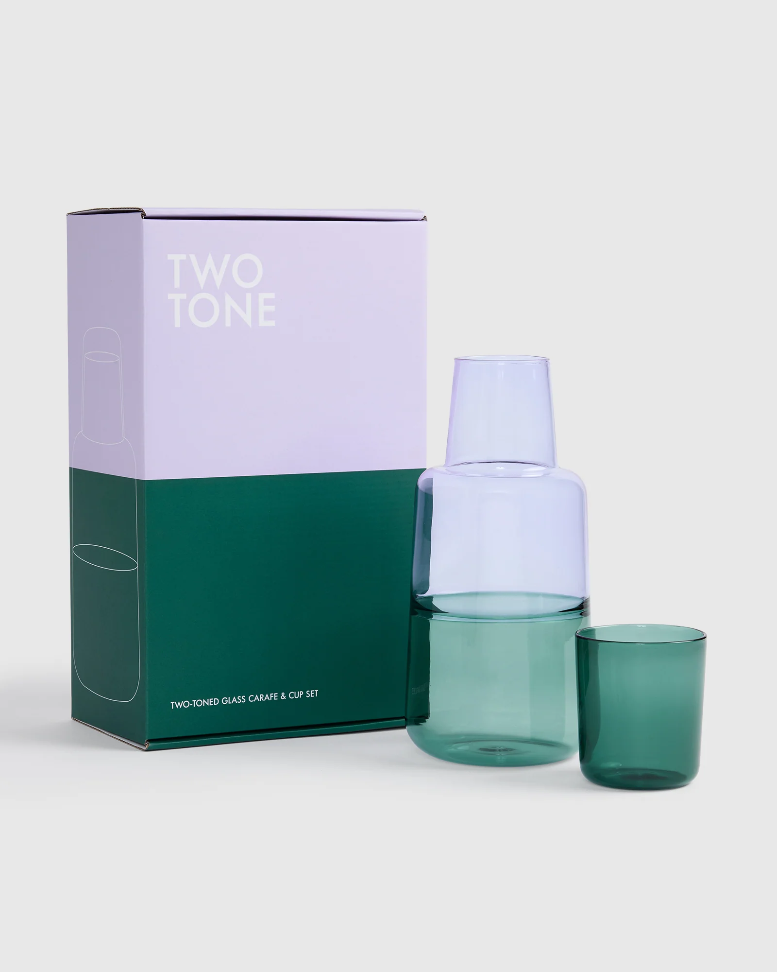 Two-Tone Glass Carafe & Cup