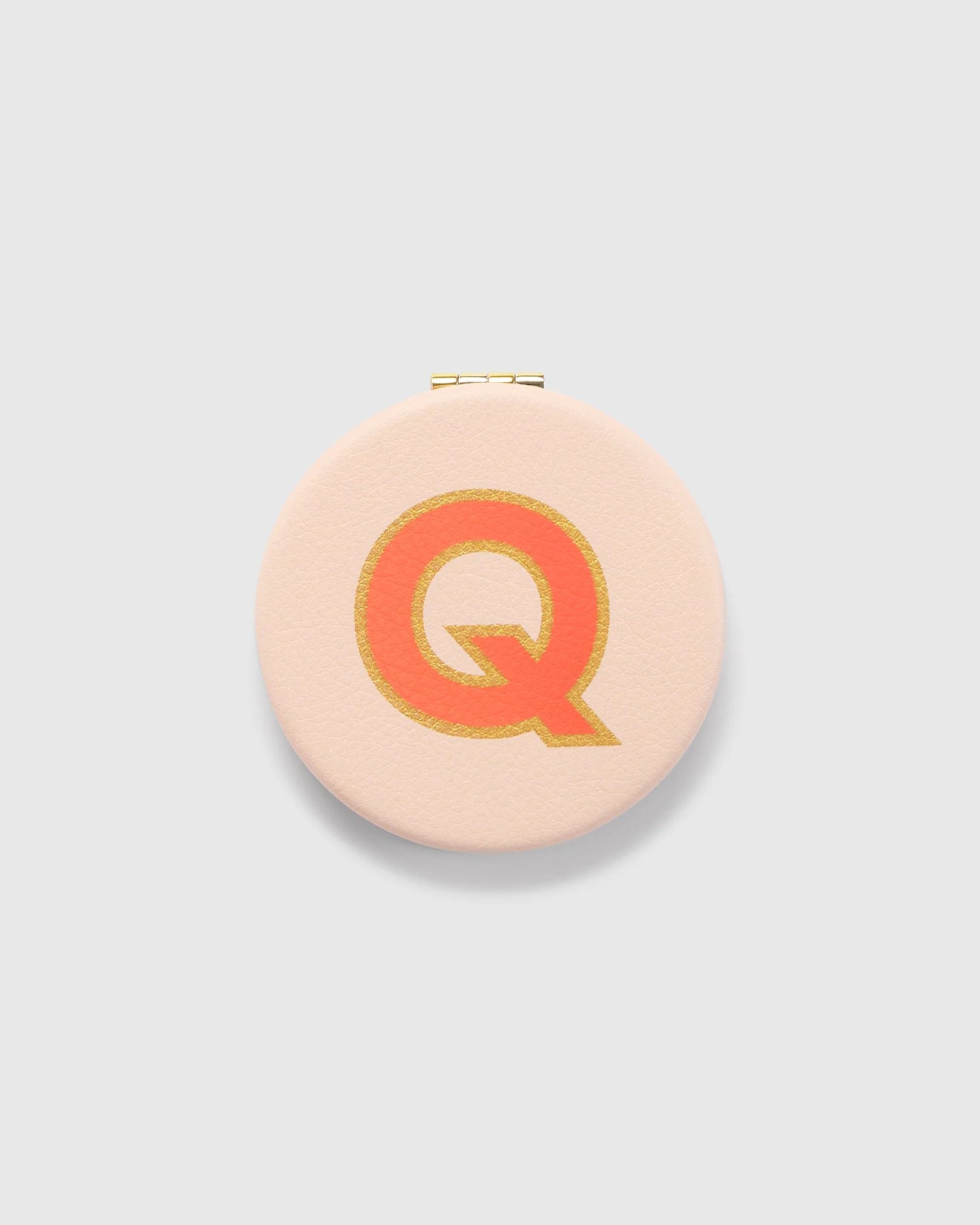 Mirage Compact Mirror Initial - Shell/Tangelo