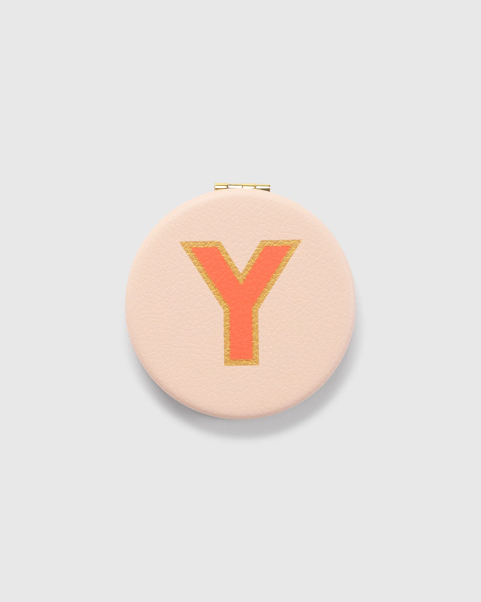 Mirage Compact Mirror Initial - Shell/Tangelo
