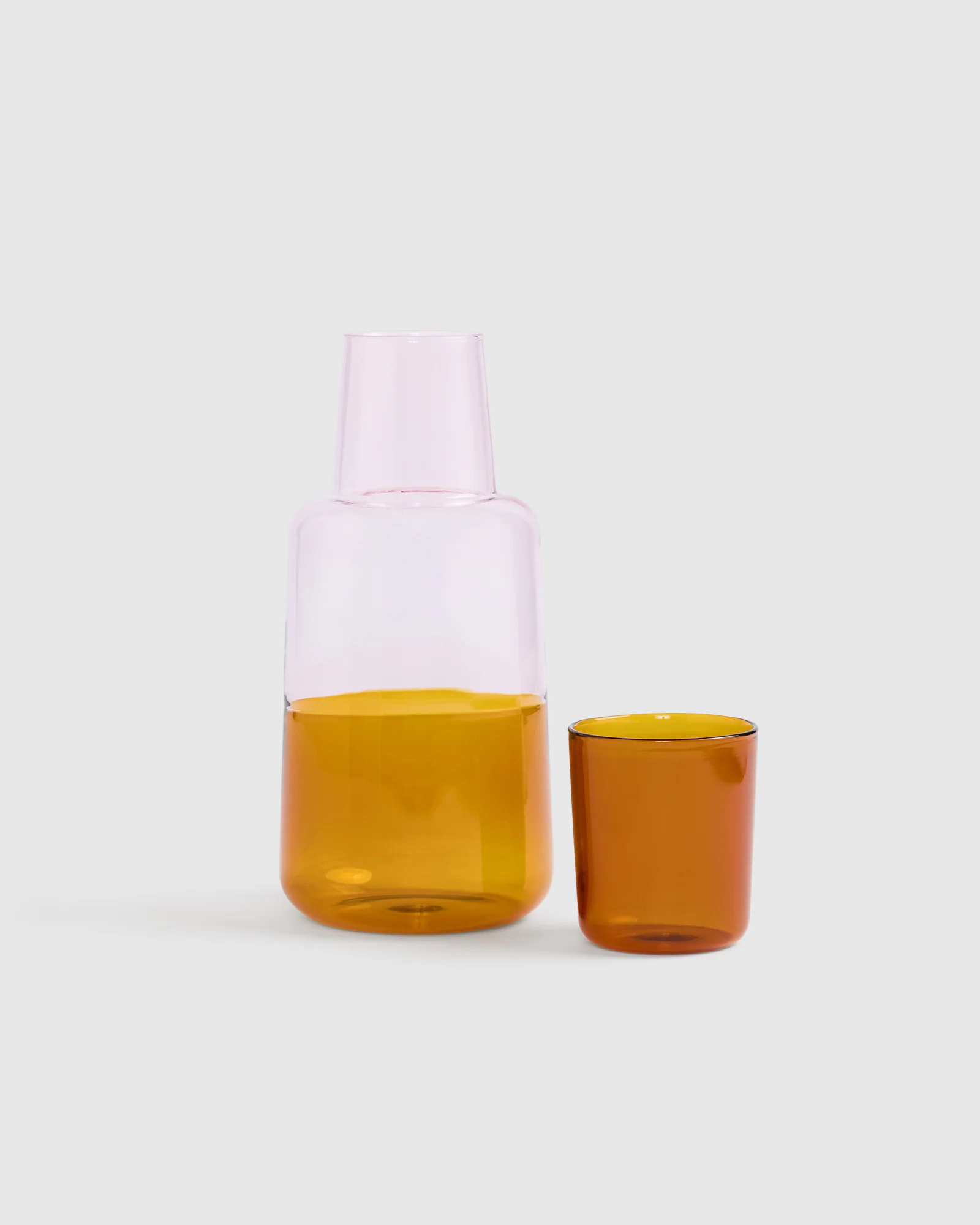 Two-Tone Glass Carafe & Cup