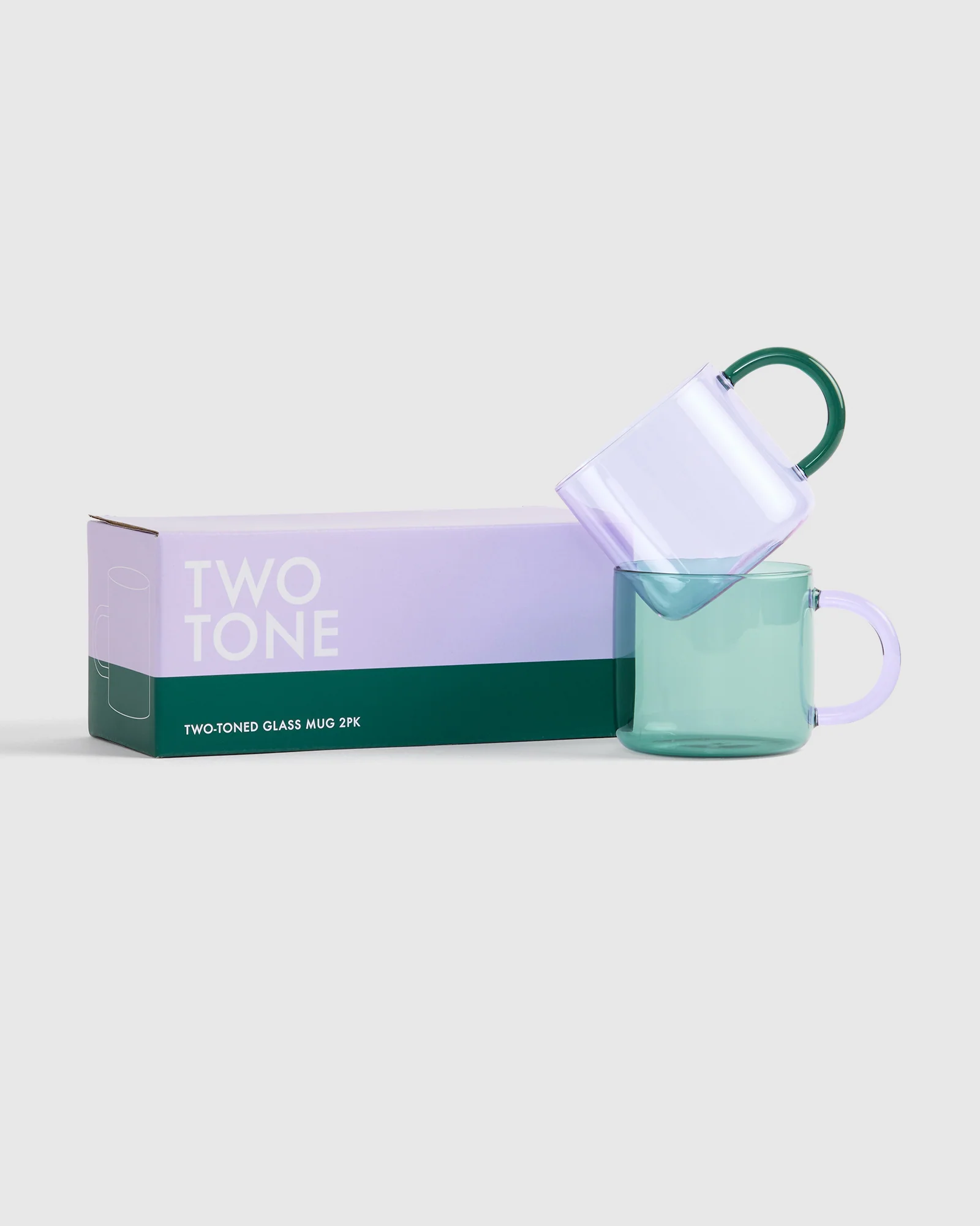 Two-Tone Glass Mug 2Pk