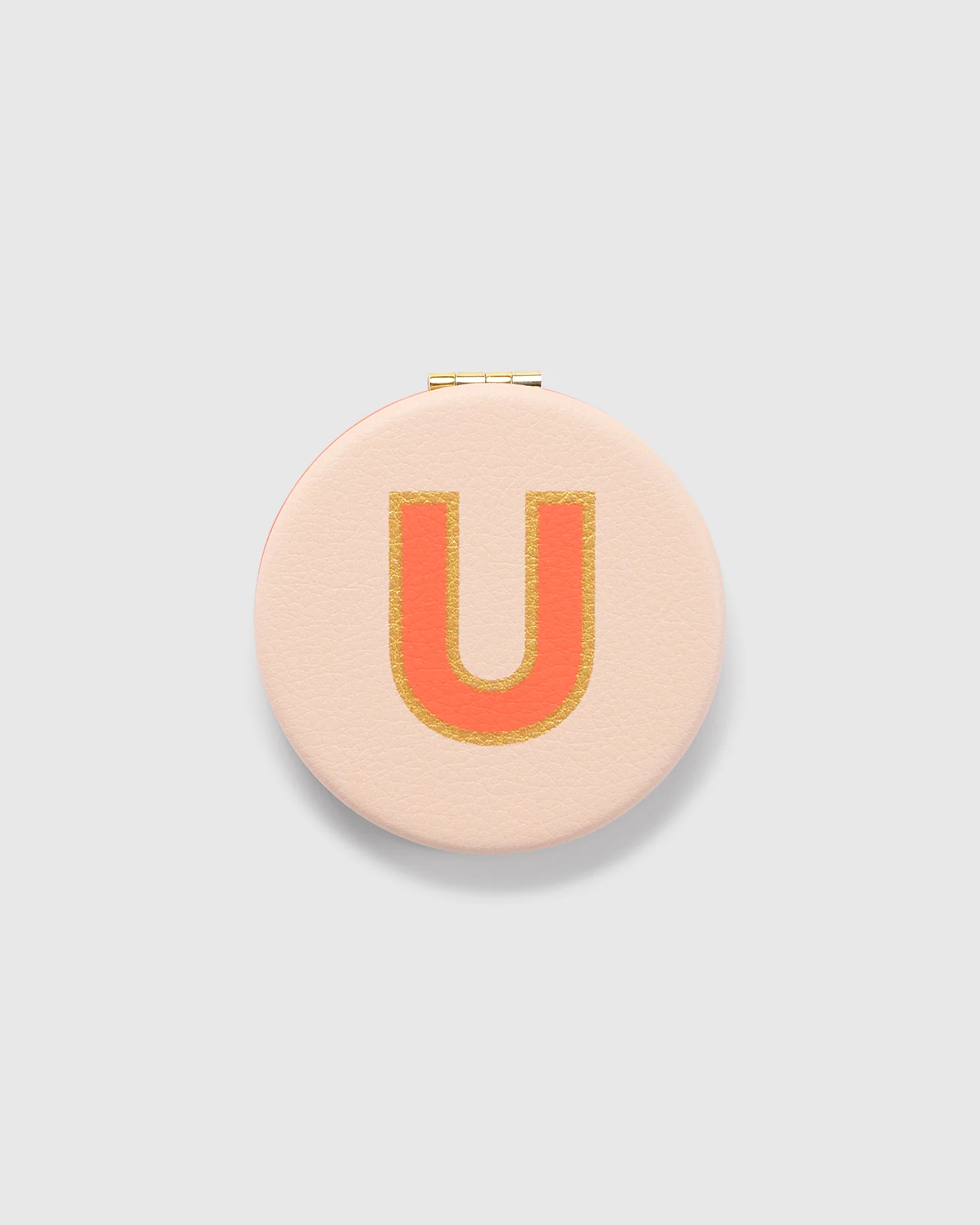 Mirage Compact Mirror Initial - Shell/Tangelo