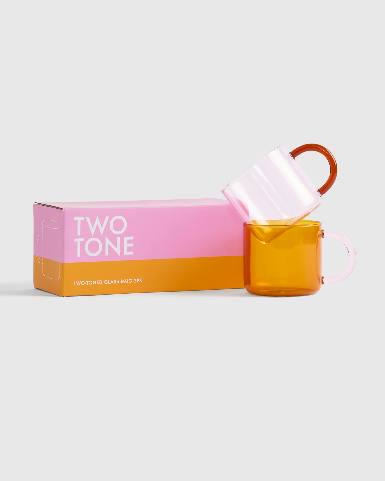 Two-Tone Glass Mug 2Pk