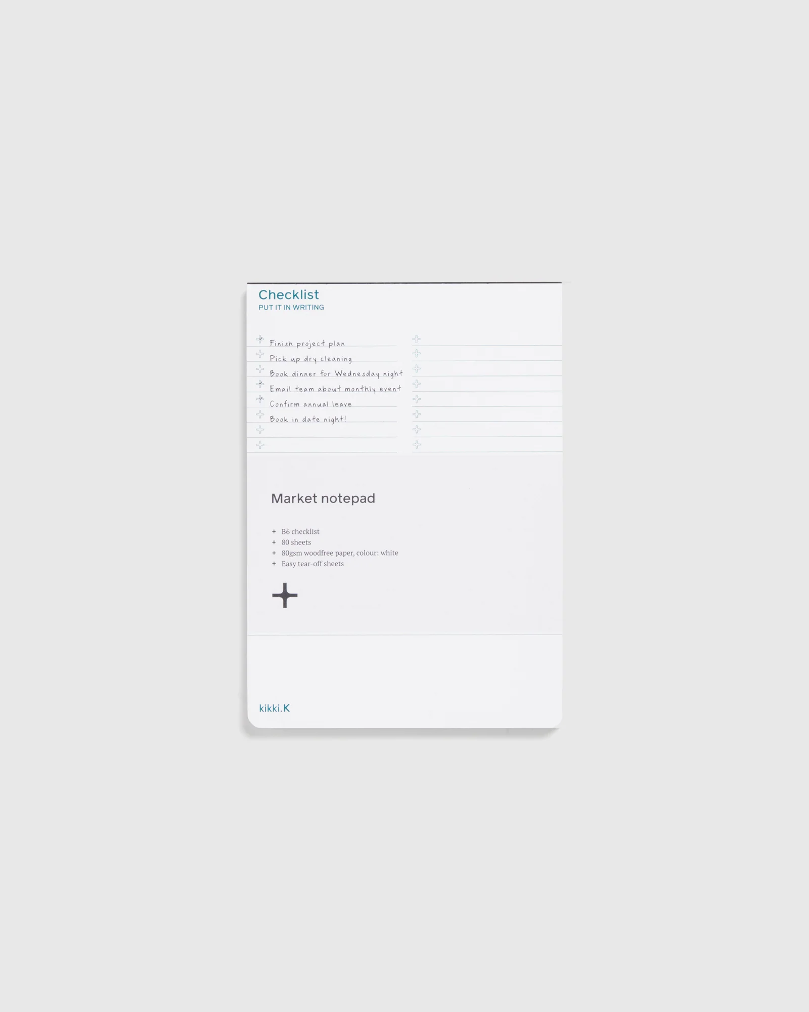 Market Notepad Checklist