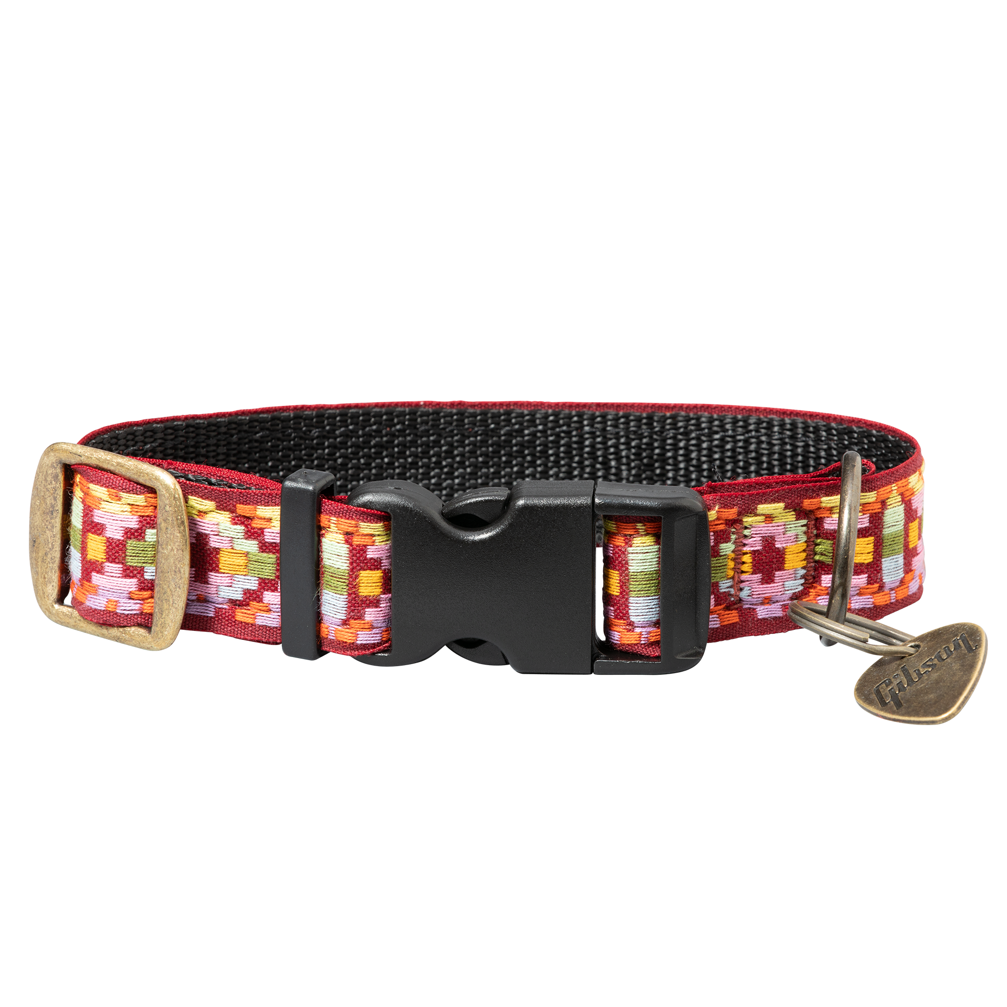 Dog Collar with Guitar Pick Tag (Pink)