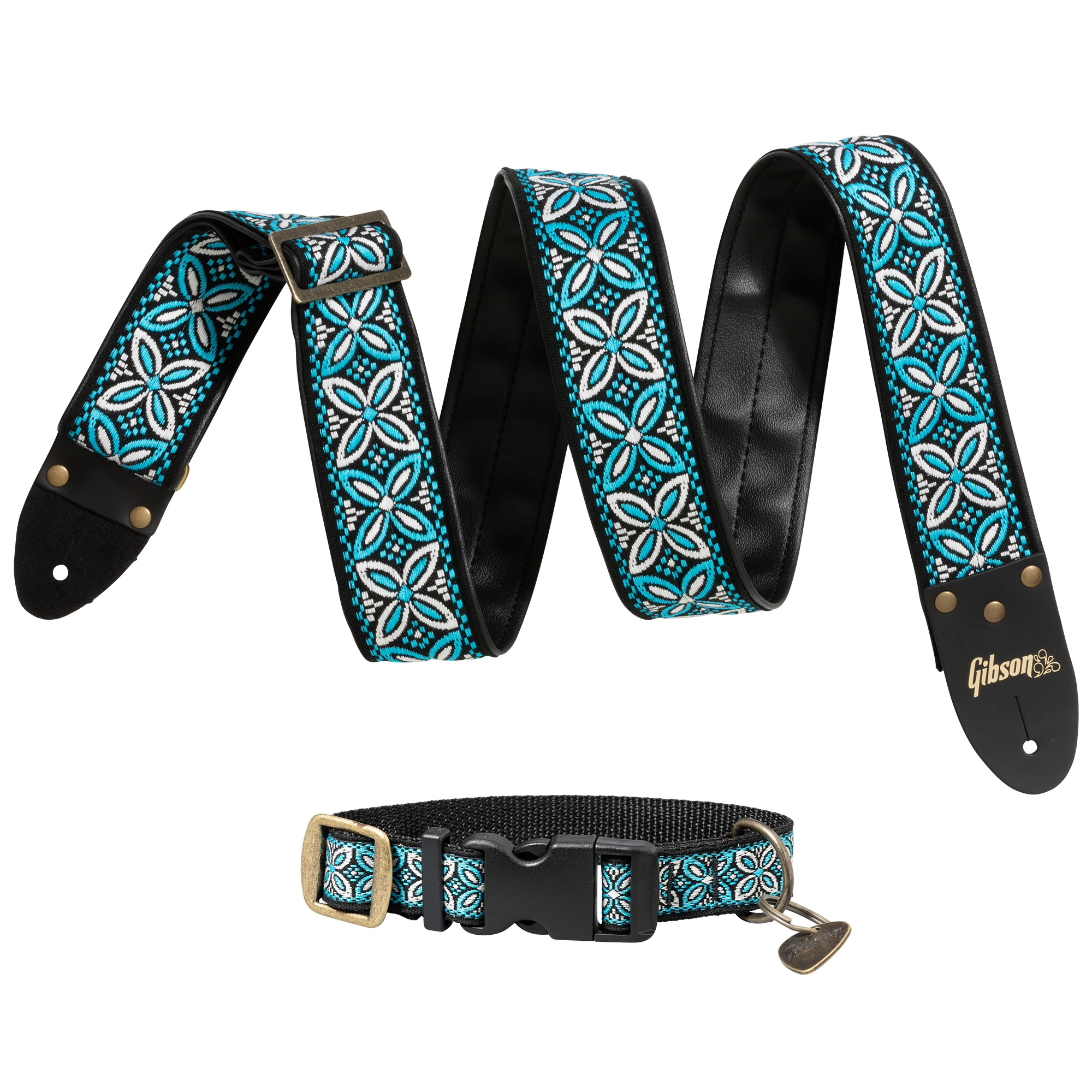 Guitar Strap & Dog Collar Combo Set (Blue)