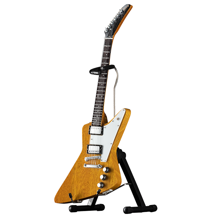 AXE HEAVEN® '58 Korina Explorer Natural Finish 1:4 Scale Mini Guitar Model