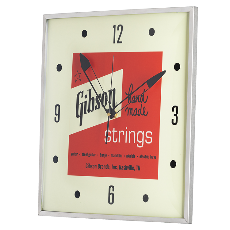 Gibson Vintage Lighted Wall Clock - Handmade Strings