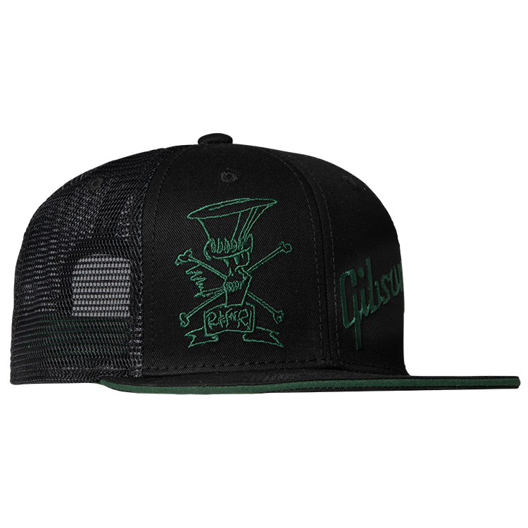 Slash 'Skully' Trucker Hat, Black & Green