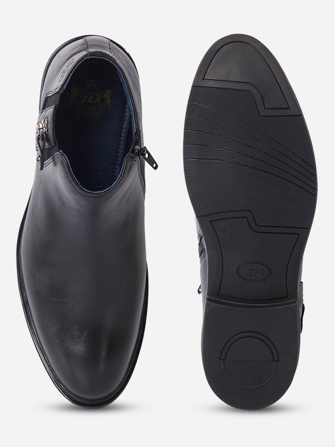 Ghete bărbătești semi-formale din piele naturală, design elegant și confortabil, culoare neagră