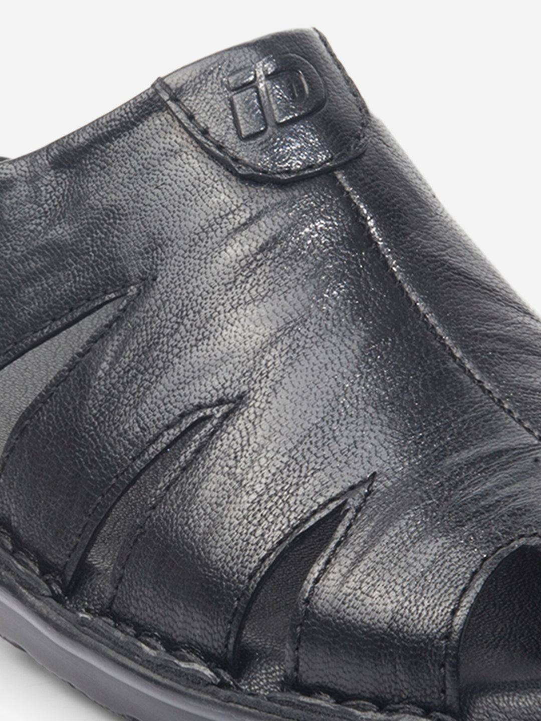 Sandale bărbătești din piele naturală, ușoare și moderne, culoare neagră, design comod