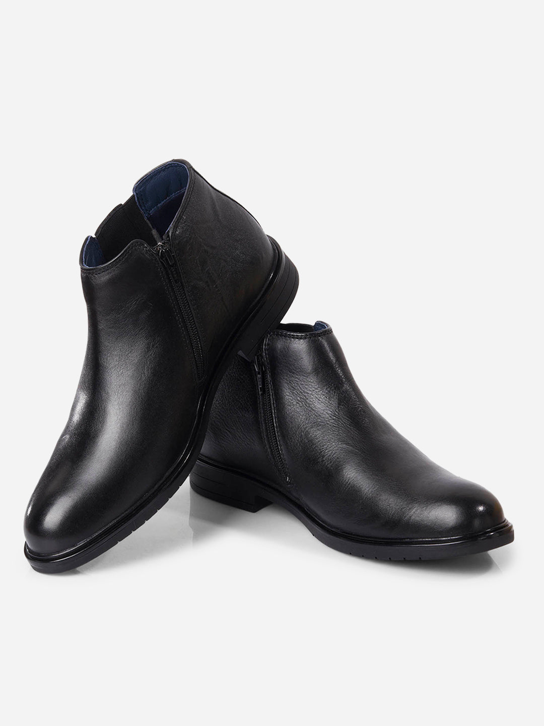 Ghete bărbătești semi-formale din piele naturală, design elegant și confortabil, culoare neagră