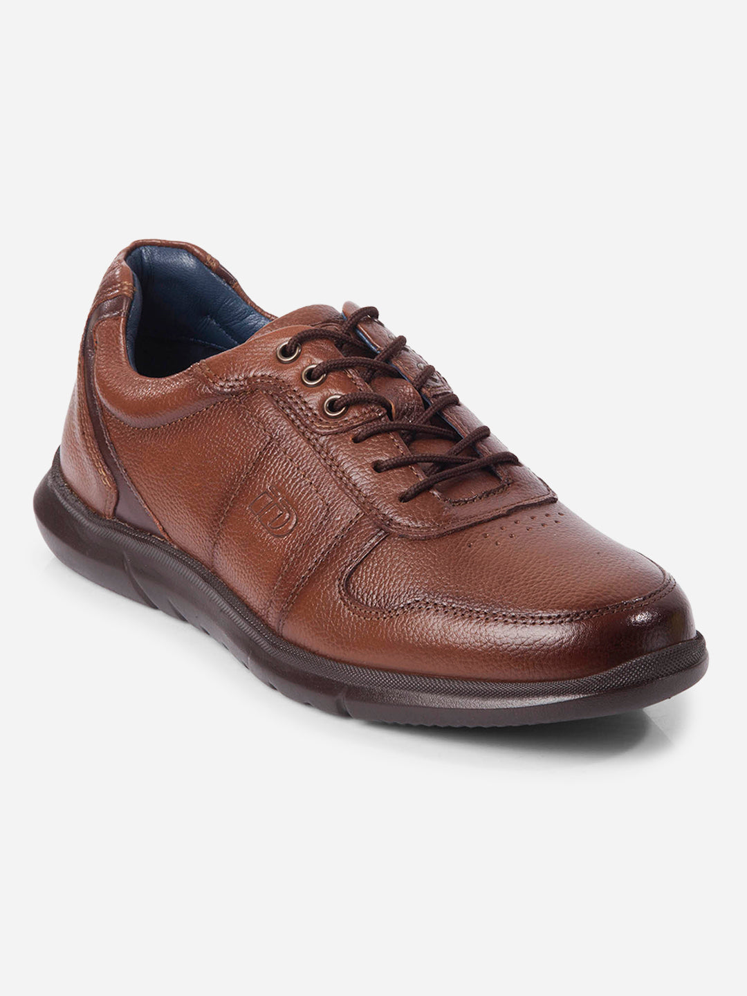 Pantofi casual bărbătești cu șireturi, piele naturală tan, flexibili și confortabili