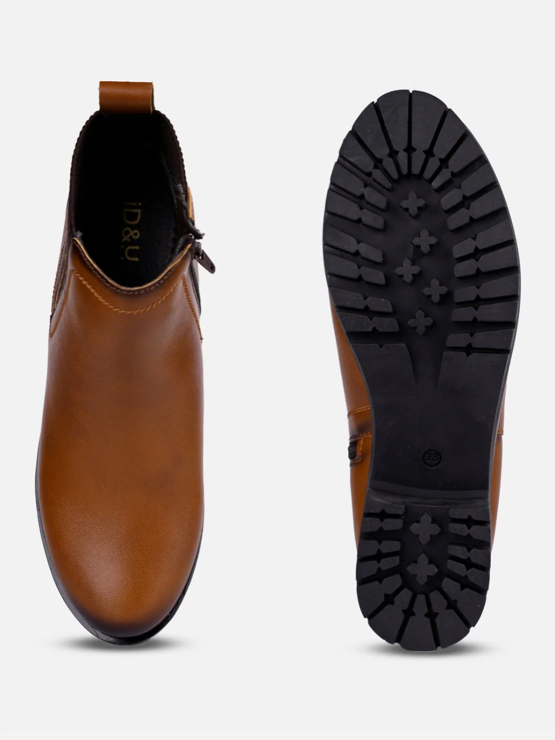 Ghete elegante pentru femei, culoare tan, cu fermoar lateral și talpă antiderapantă – confort și stil