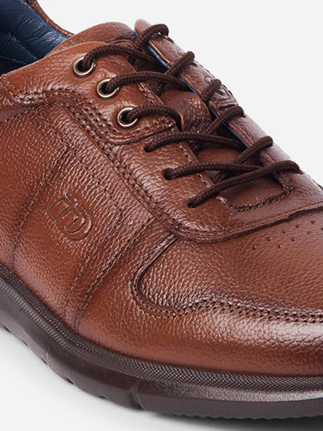 Pantofi casual bărbătești cu șireturi, piele naturală tan, flexibili și confortabili