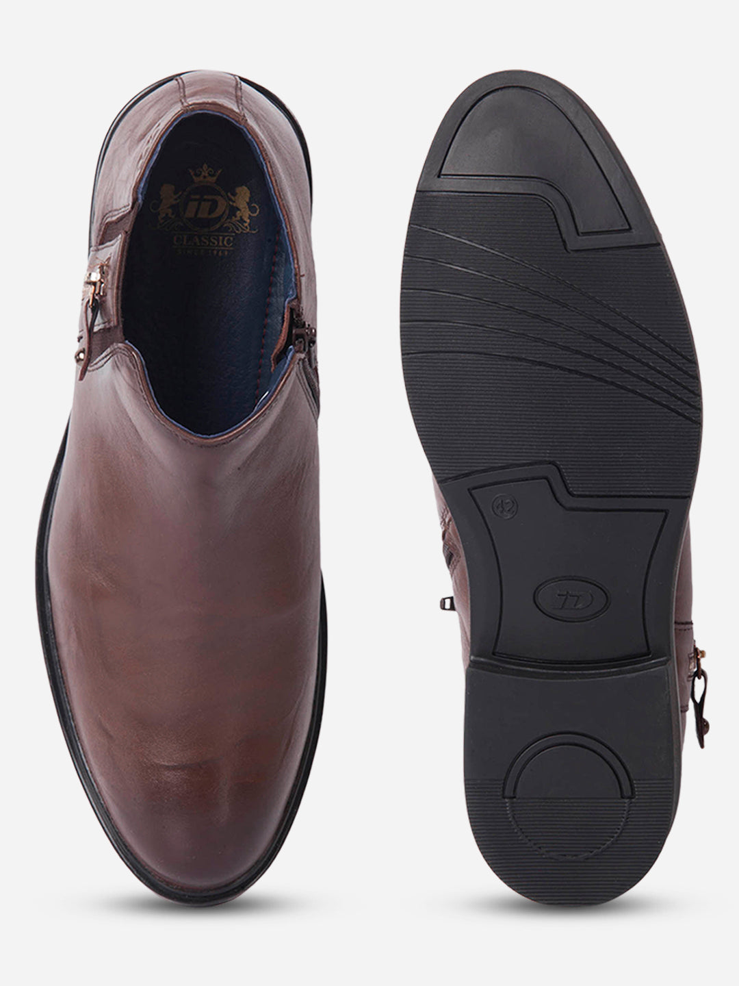 Ghete bărbătești semi-formale din piele naturală maro, confortabile și elegante