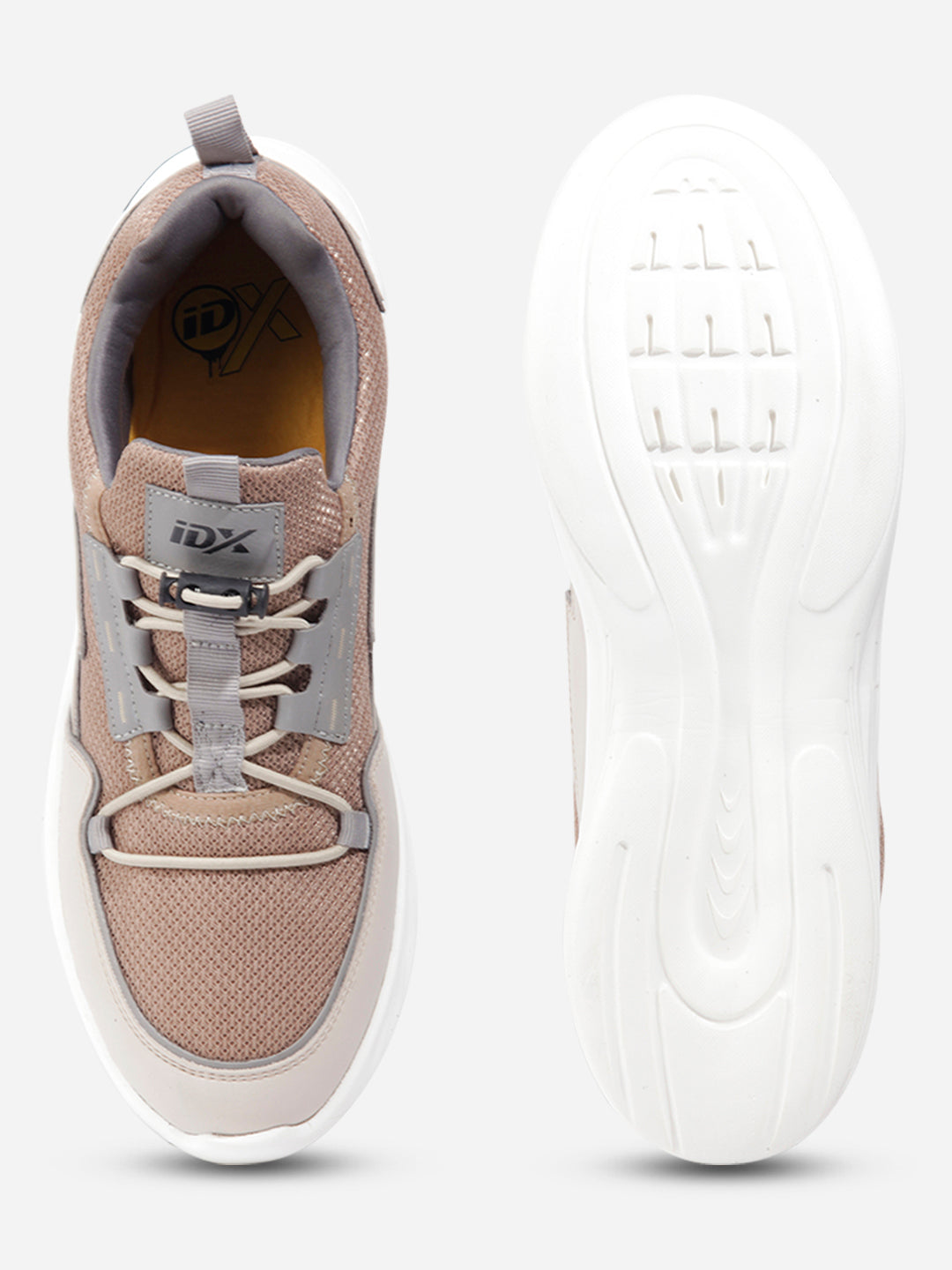 Pantofi sport bărbați cu imprimeu camuflaj, ușori și stil modern, bej-gri