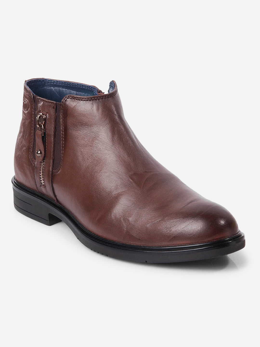 Ghete bărbătești semi-formale din piele naturală maro, confortabile și elegante