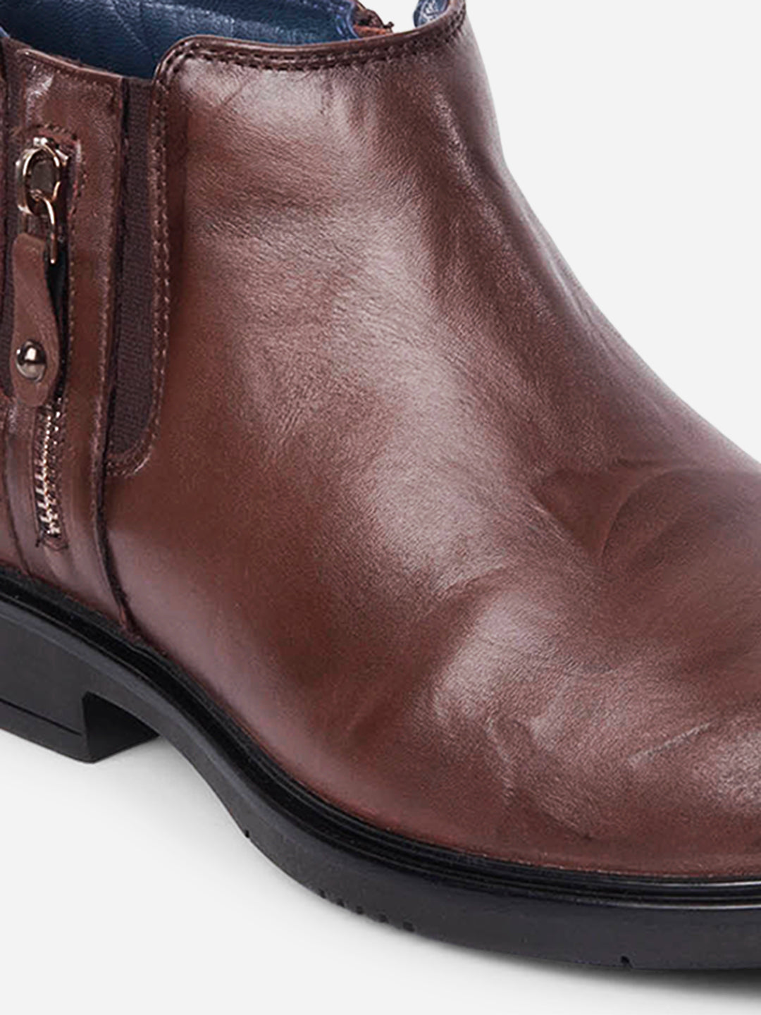 Ghete bărbătești semi-formale din piele naturală maro, confortabile și elegante