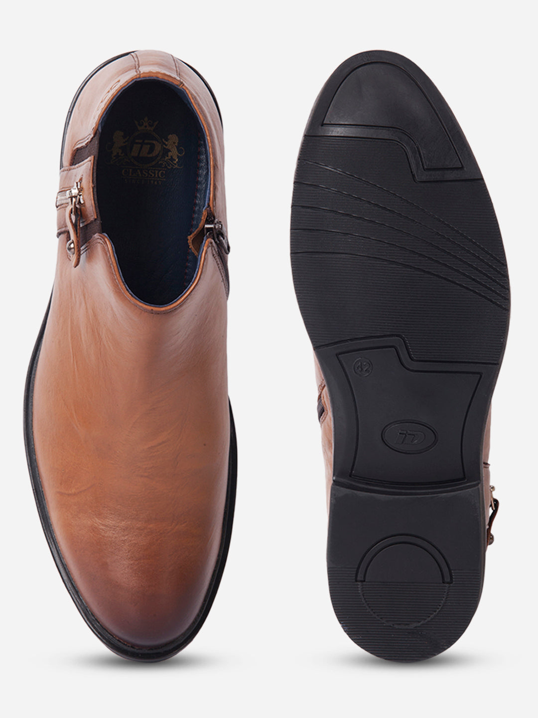 Ghete bărbătești semi-formale din piele naturală de culoare tan, confortabile și elegante