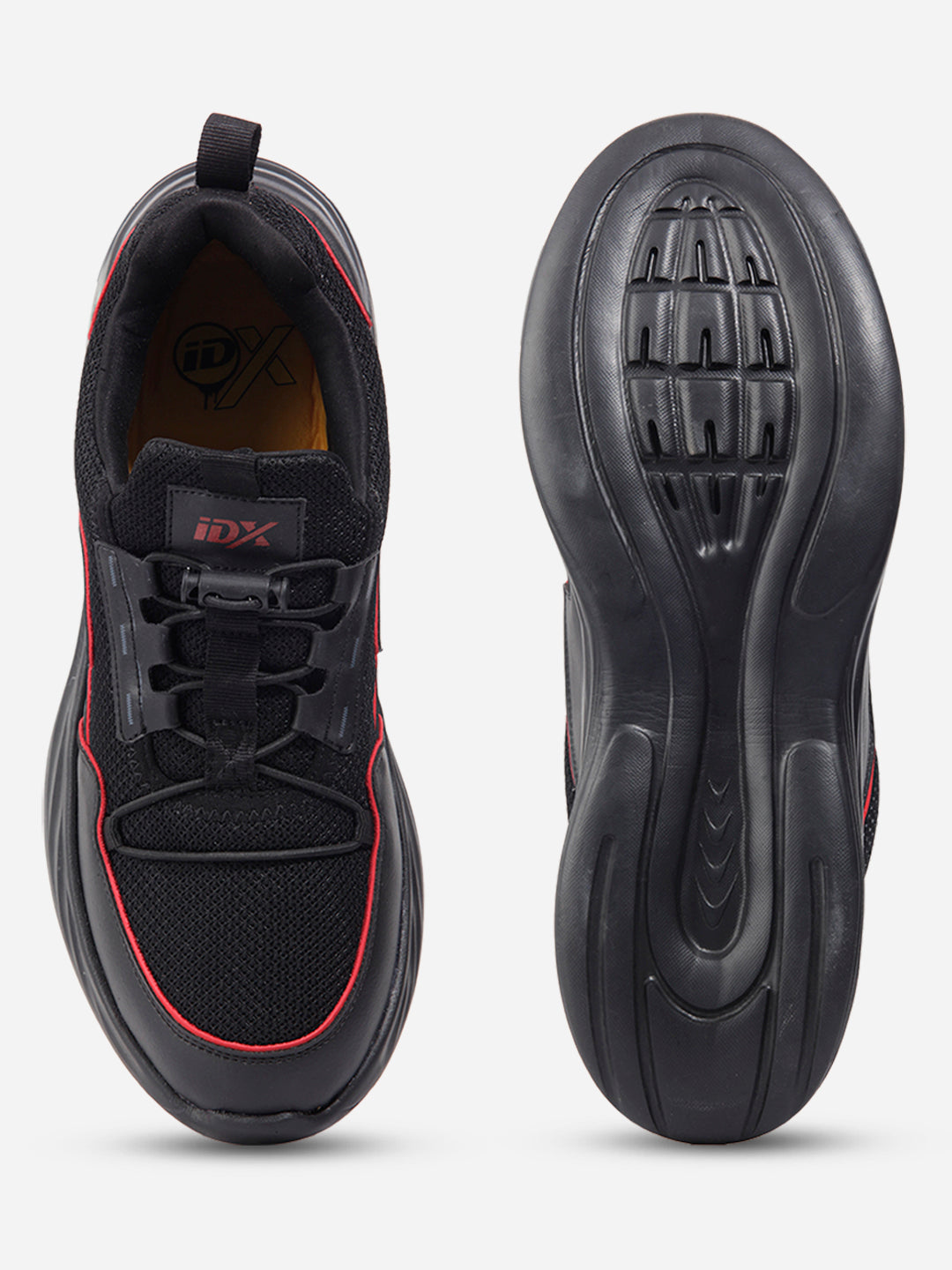 Pantofi sport ușori pentru bărbați, negru-roșu, design modern și confort optim