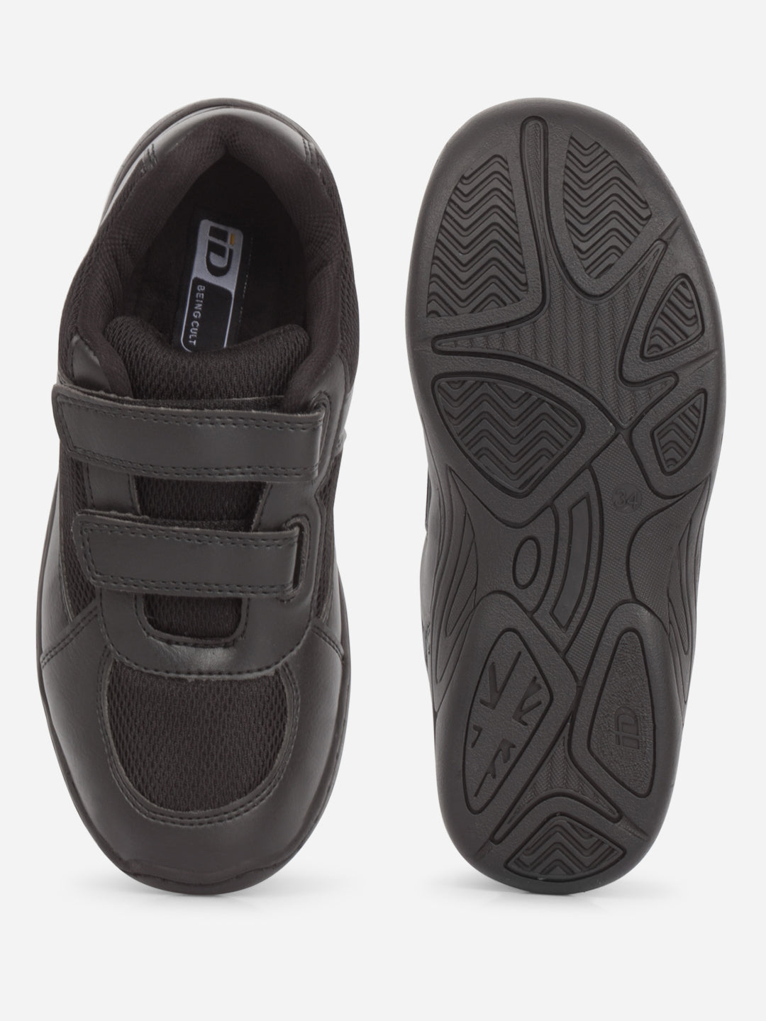 Pantofi sport pentru școală unisex copii, negri, confortabili și durabili, cu talpă antiderapantă