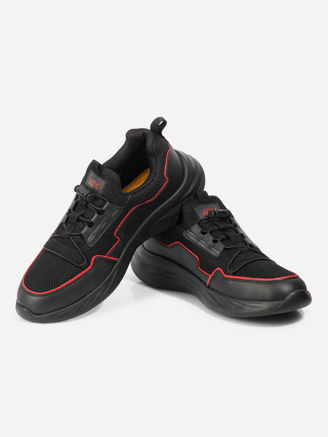 Pantofi sport ușori pentru bărbați, negru-roșu, design modern și confort optim