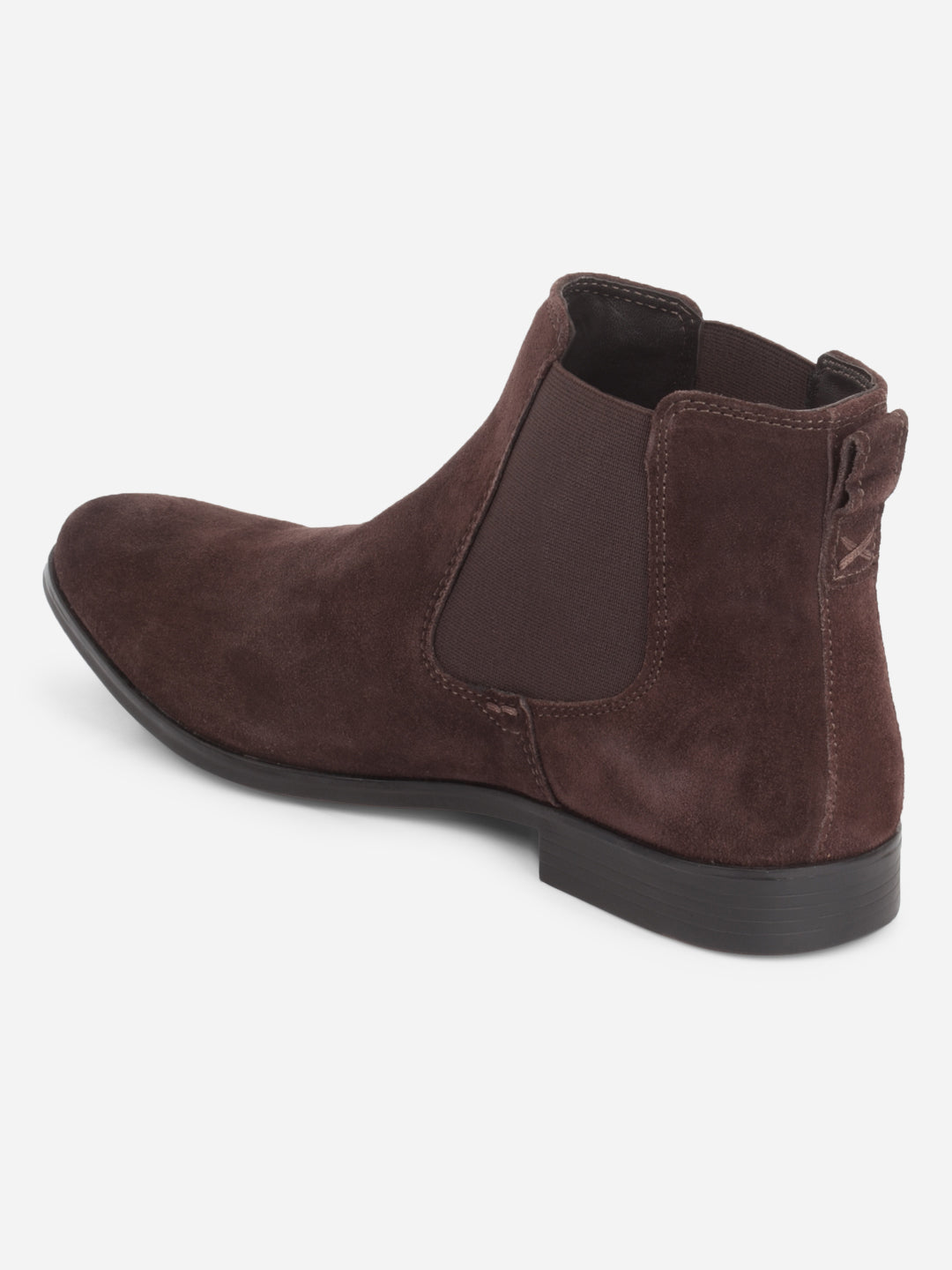 Ghete Chelsea bărbați din piele întoarsă maro, elegante și confortabile